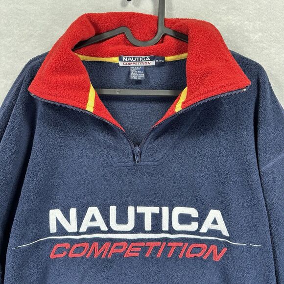 Vintage Nautica Competition Nautech 1/4 Zip Fleece Size XL Embroidered USA Made - Picture 4 of 15